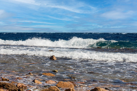 Sea coast in Dahab near Blue Hole diving at the Red Sea, Egyptの写真素材