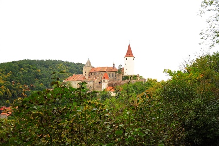 Panoramic view of medieval Krivoklat Castle situated in Central Bohemian Region of the Czech Republicのeditorial素材