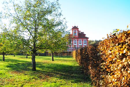 Autumn Prague with the view of Troja Palace and nearby parkのeditorial素材
