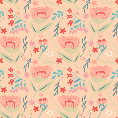 Seamless Floral Pattern in vectorのイラスト素材