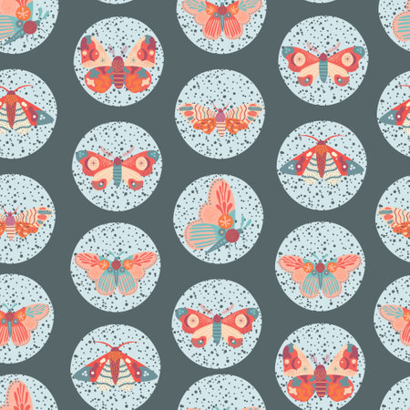 Seamless Pattern with butterfly in vectorのイラスト素材