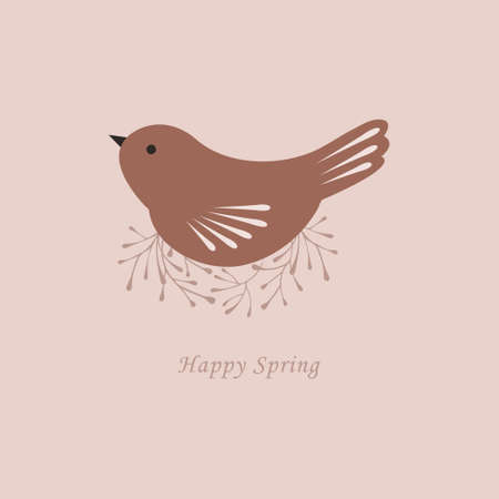 Happy easter card with hen in vectorのイラスト素材