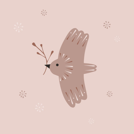 Happy easter card with birdのイラスト素材