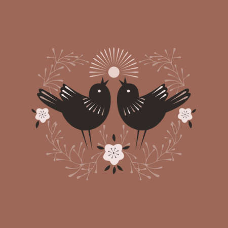 Happy easter card with henのイラスト素材