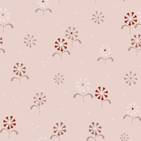 Boho seamless repeating background with flowers in vectorのイラスト素材