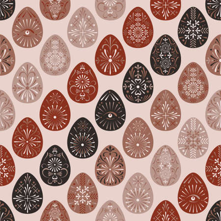 seamless pattern of easter eggs in vectorのイラスト素材