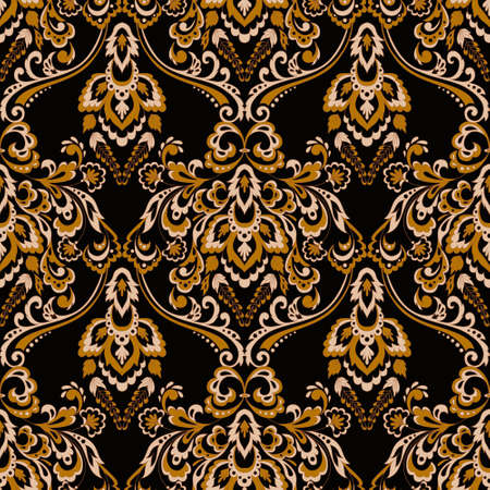 Floral wallpaper. Classic Baroque floral ornament.のイラスト素材