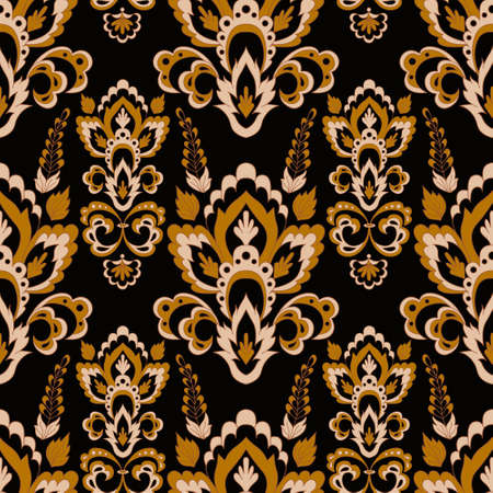 Floral wallpaper. Classic Baroque floral ornament.のイラスト素材