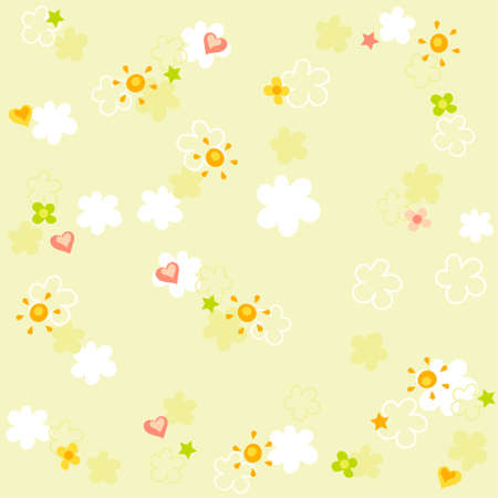 Baby seamless pattern with flowers.のイラスト素材
