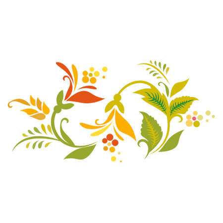 Vector floral ornamental set in vintage styleのイラスト素材