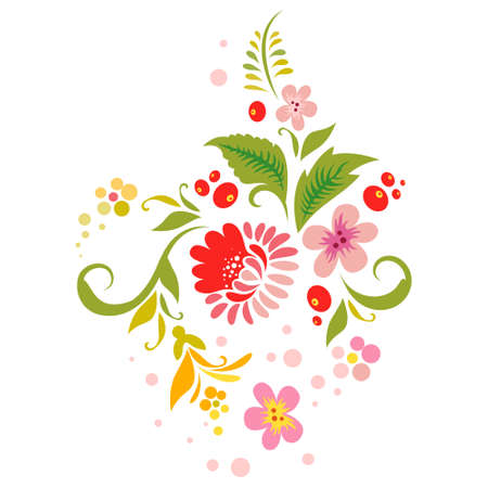 Vector floral ornament in vintage style, great for layout embellishment. Vector illustrationのイラスト素材
