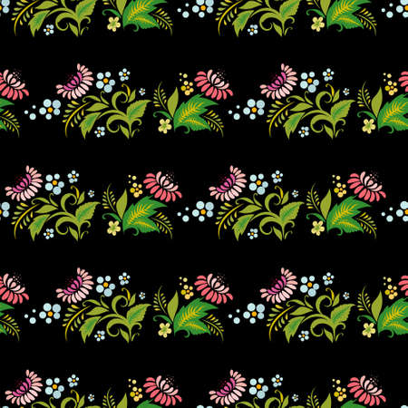 Vector seamless ornament wallpaper, retro floral background in vintage style. Vector illustrationのイラスト素材