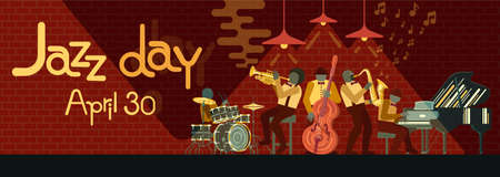 Poster on April 30 where the jazz band playsのイラスト素材
