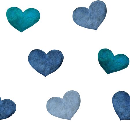 seamless pattern with hearts. Watercolorの写真素材