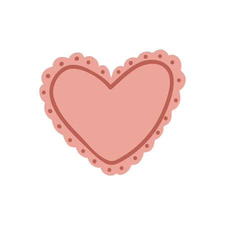 Vector isolated element. Heart. Valentine card. Decoration for Valentine day. Symbols of Valentine's day. Color image on a white background. The print is used for packaging design.のイラスト素材