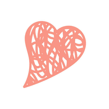 Vector isolated element. Heart. Valentine card. Decoration for Valentine day. Symbols of Valentine's day. Color image on a white background. The print is used for packaging design.のイラスト素材