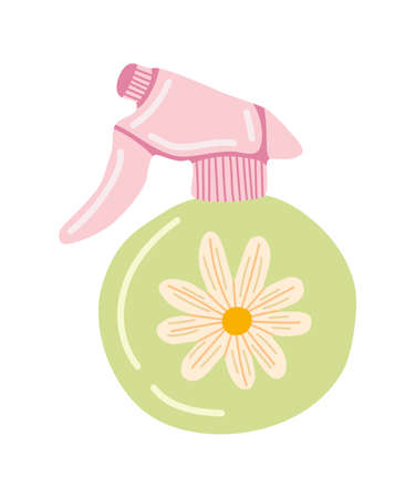 Vector isolated element. spray gun. gardening. springtime. Color image on a white background. The print is used for packaging design.のイラスト素材