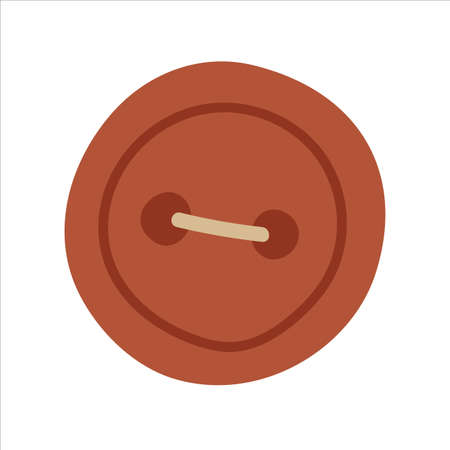 Vector isolated element. A button. Sewing. handmade work. Knitting. Color image on a white background. The print is used for packaging design.のイラスト素材