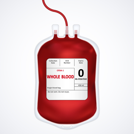 Blood Bag isolated on white,blood donor day,vector illustrationのイラスト素材