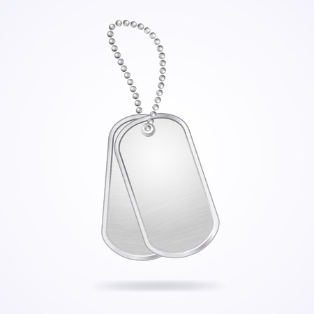 Military dog tags isolated on white, vector illustrationのイラスト素材