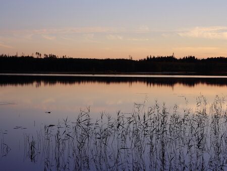 Peaceful midsummer night in Finlandの写真素材