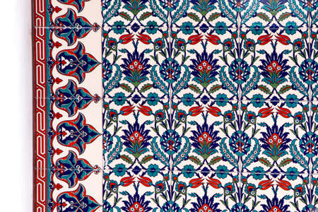 Mosaic red and blue tiles, horizontal photoの写真素材