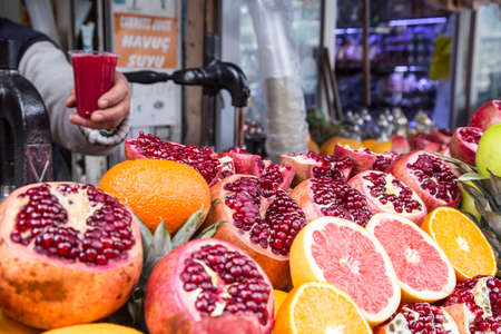 Oranges and pomegranatesの写真素材