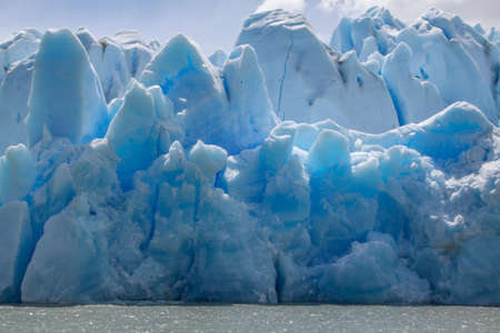 Closeup view of Grey Glacier icebergs, the National Park Torres del Paine, Patagonia, Chile.