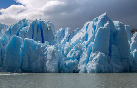 Closeup view of Grey Glacier icebergs, the National Park Torres del Paine, Patagonia, Chileの写真素材