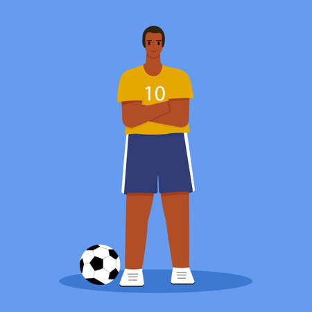 Football player. Soccer player. Flat vector illustration.のイラスト素材