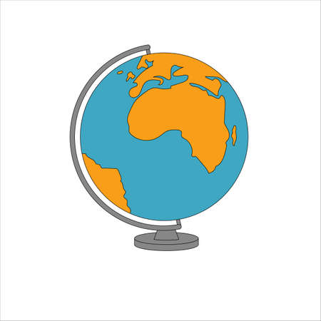 Globe on white background. Flat vector illustration.のイラスト素材