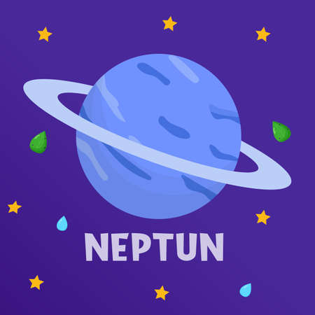 Neptun. Type of planets in the solar system. Space. Flat vector illustration.のイラスト素材