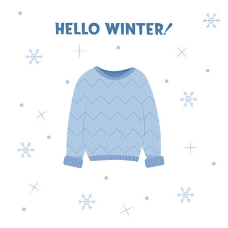 Winter sweater. Warm sweater. Winter clothing.のイラスト素材