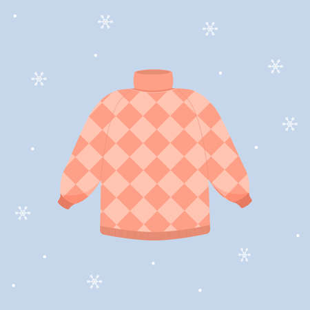 Winter sweater. Warm sweater Winter clothingのイラスト素材