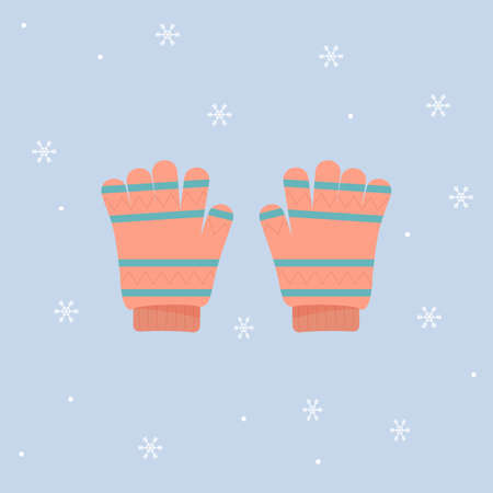 Winter gloves. Warm gloves Winter accessoriesのイラスト素材