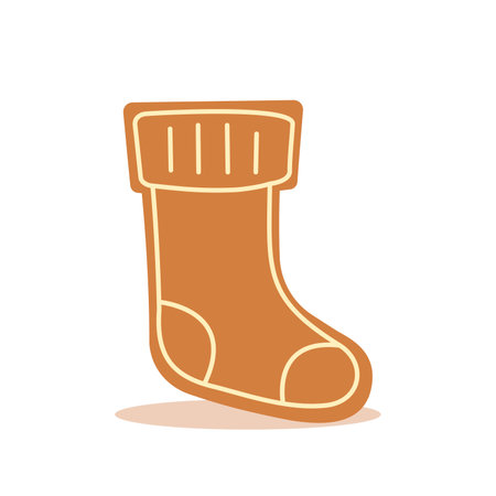 Cute christmas gingerbread. Delicious cookie. Flat vector illustrationのイラスト素材