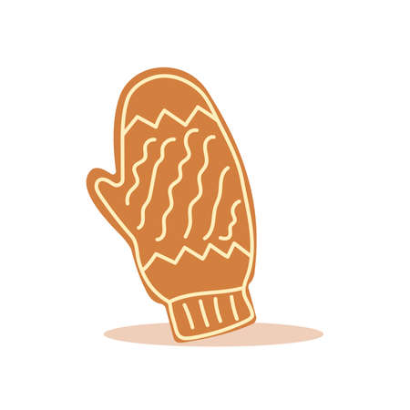 Cute christmas gingerbread. Delicious cookie. Flat vector illustrationのイラスト素材