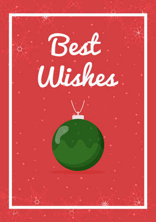 New Year 2022 card. Winter card design illustration for greetings, invitation, flyer, brochure, cover in vector. Tree toyのイラスト素材