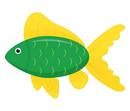 Cute sea fish. Vector cartoon character in ocean. Tropical fishのイラスト素材