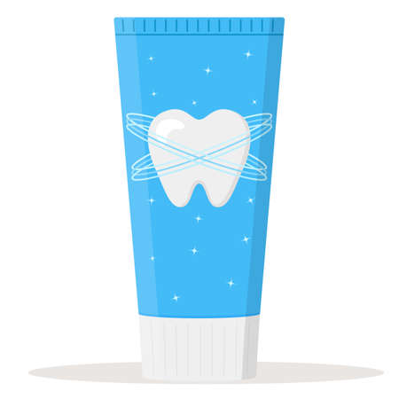 Toothpaste tube isolated on white background. Flat vector illustration.
