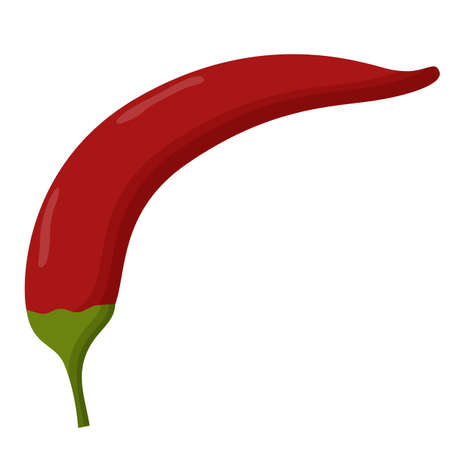Red hot chili pepper isolated on white background. Mexican cuisineのイラスト素材