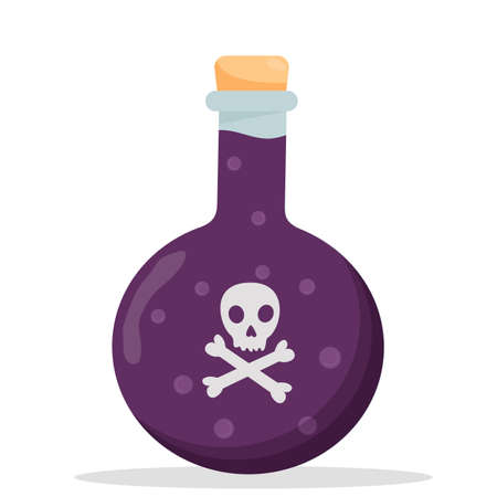 Magic poison bottle isolated on white background. Bottle with death markのイラスト素材
