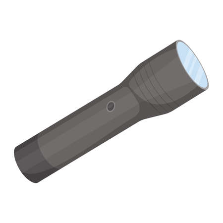 Flashlight isolated on white background. Flat vector illustrationのイラスト素材
