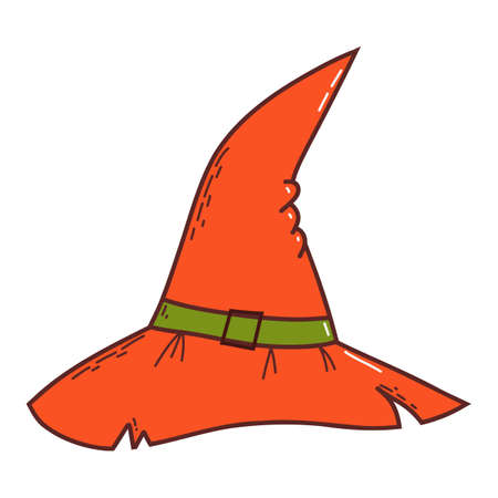 Witch hat. Halloween element. Trick or treat concept. Vector illustration in hand drawn styleのイラスト素材