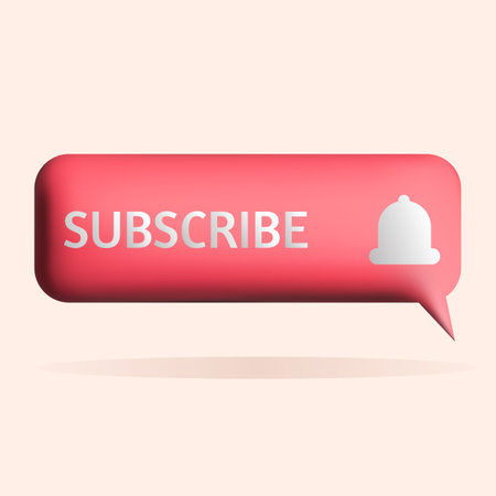 3D subscribe icon design. Social media marketing concept. Vector render illustrationのイラスト素材