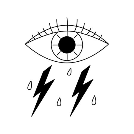 Eye tattoo in y2k, 1990s, 2000s style. Emo goth element design. Old school tattoo. Vector illustrationのイラスト素材