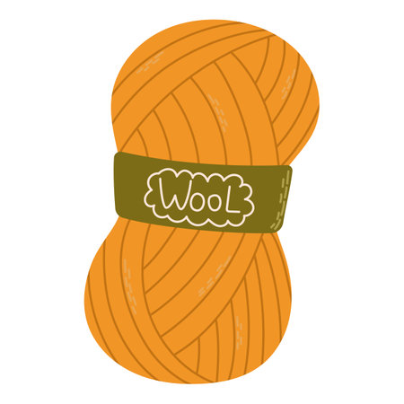 Wool yarns. Knitting tool. Hobby time, handmade things.のイラスト素材
