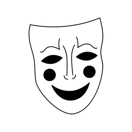 Theatrical mask tattoo in y2k, 1990s, 2000s style. Emo goth element design. Old school tattoo. Vector illustrationのイラスト素材