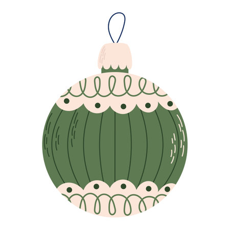 Christmas toy and ball in vintage style. Christmas decoration.のイラスト素材