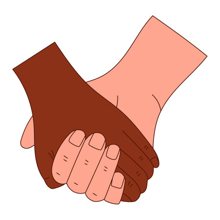 Hand drawn hands of lovers for Valentine's day. Design elements for posters, greeting cards, banners and invitationsのイラスト素材